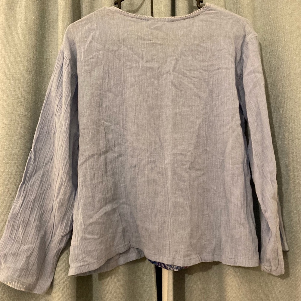 Patchwork Peasant Style Cotton Top With Detailed … - image 3